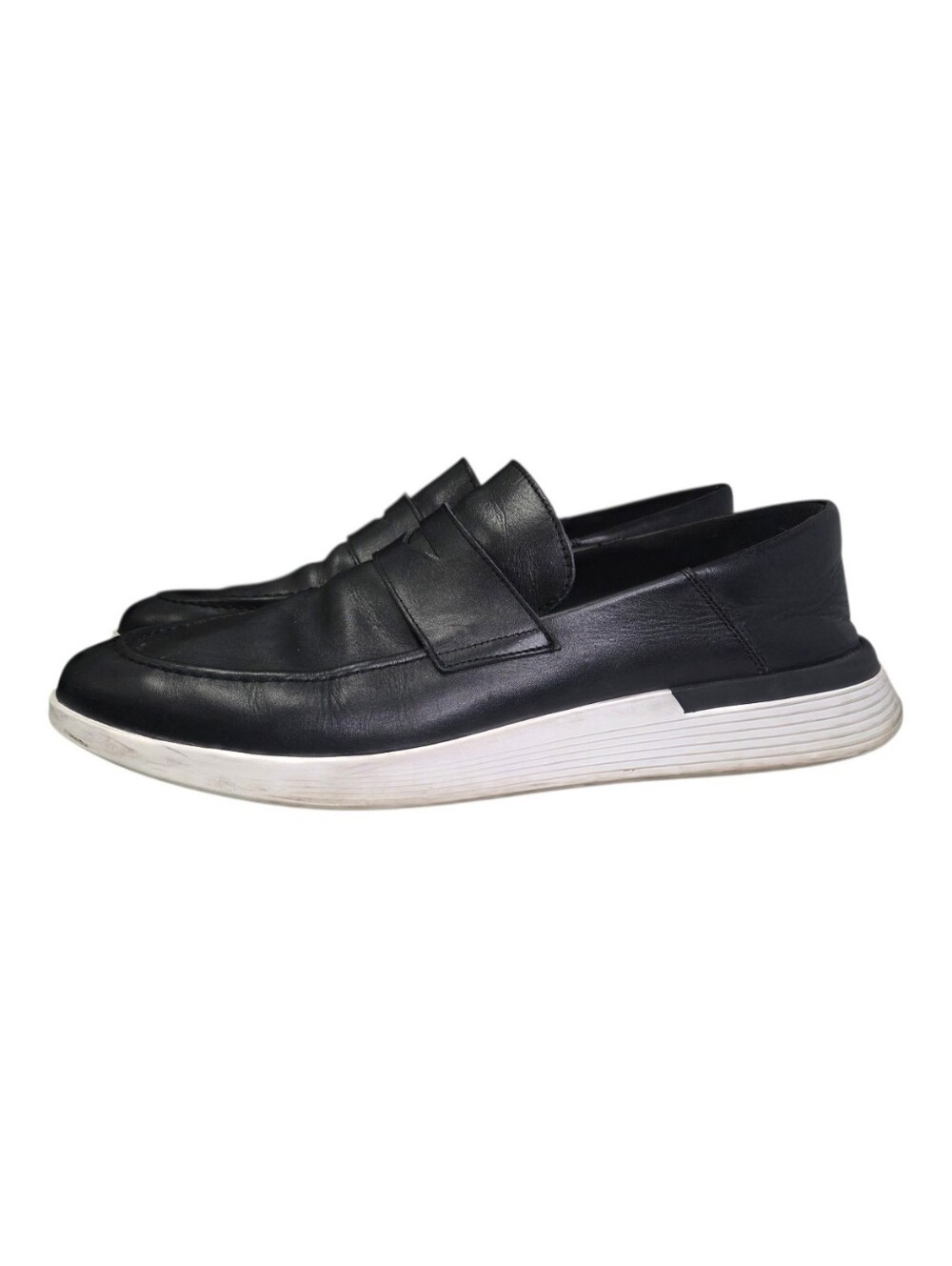 Wolf & Shepherd Crossover Black Leather Slip On Loafers Size 11